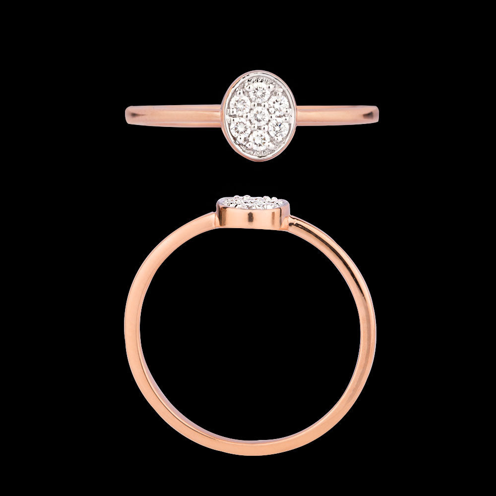 18K Rose Gold Diamond Ring - 0.093ct VVS-VS-EF