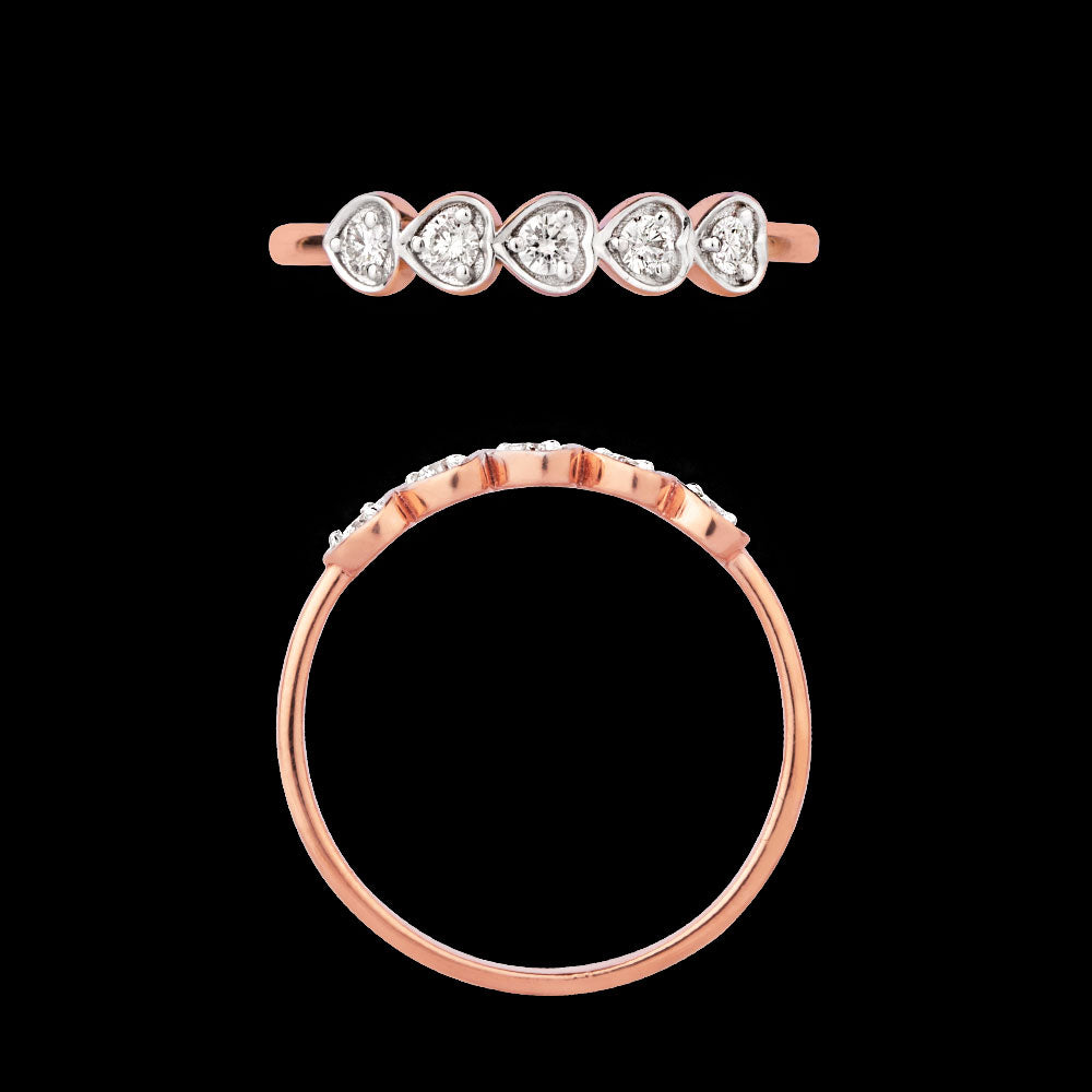 18K Rose Gold Diamond Ring - 0.145ct VVS-VS-IJ