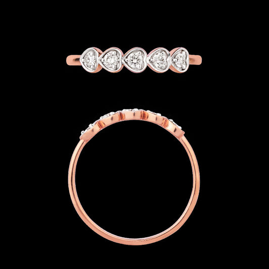 18K Rose Gold Diamond Ring - 0.145ct VVS-VS-IJ