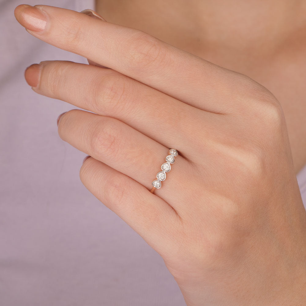 18K Rose Gold Diamond Ring - 0.145ct VVS-VS-IJ