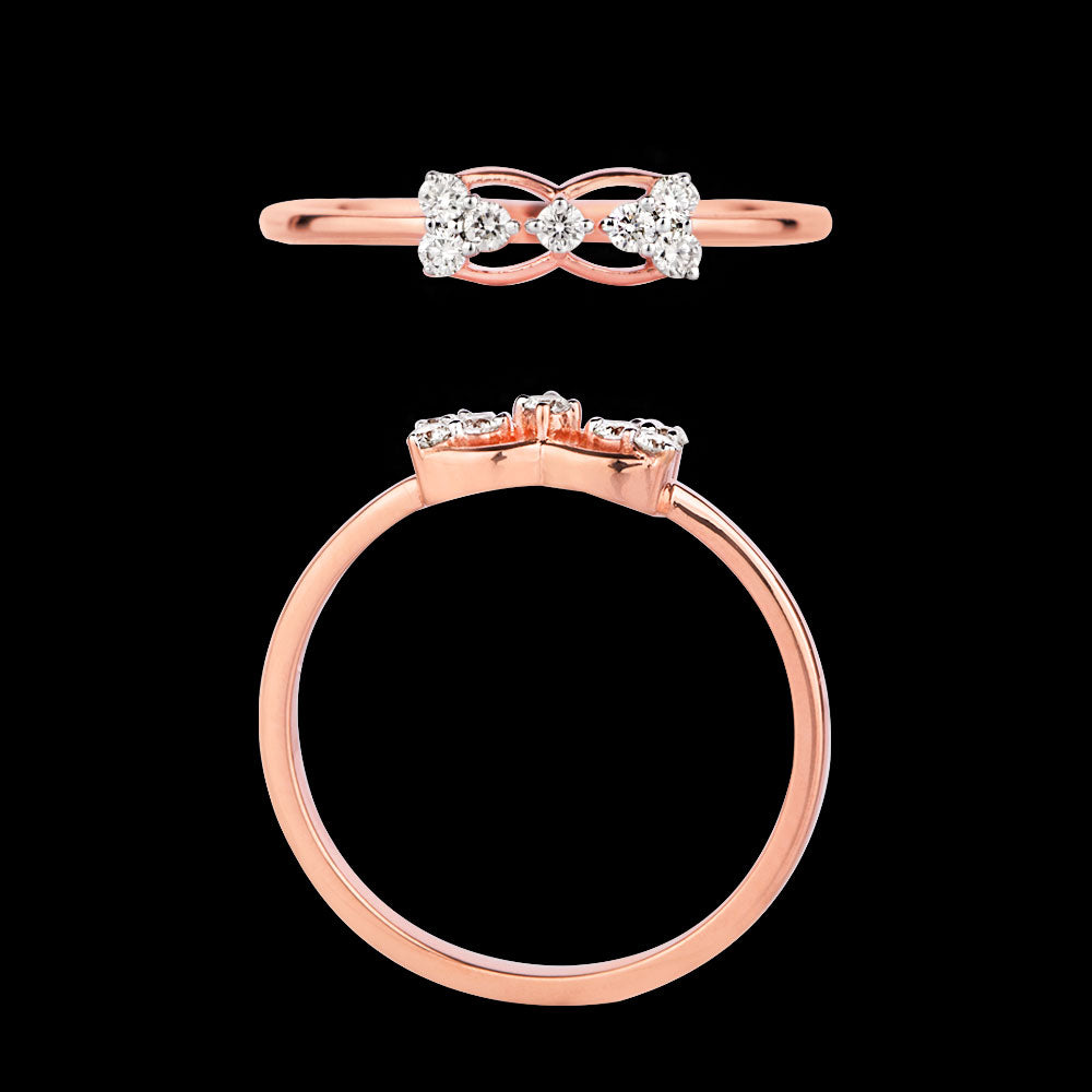 18K Rose Gold Diamond Ring - 0.071ct VS-HI
