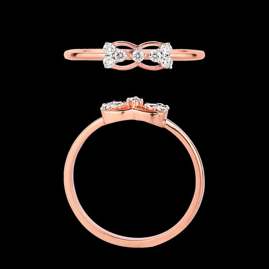 18K Rose Gold Diamond Ring - 0.071ct VS-HI