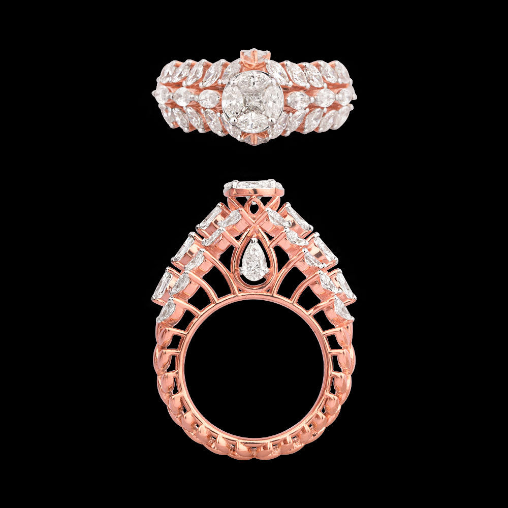18K Rose Gold Diamond Ring - 2.951ct VS-SI-GH