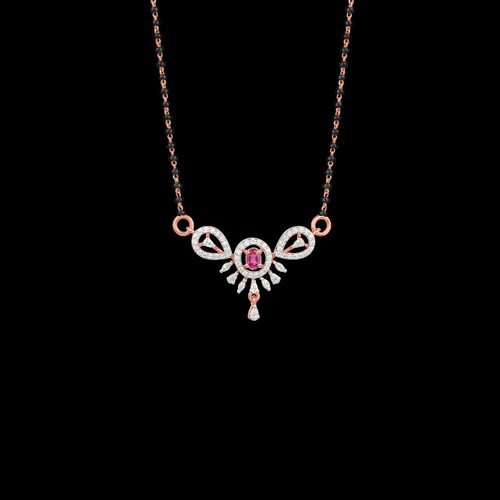 18K Rose Gold Diamond Tanmaniya - 0.611ct VVS-EF with Colour Stones