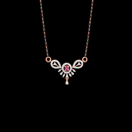18K Rose Gold Diamond Tanmaniya - 0.611ct VVS-EF with Colour Stones
