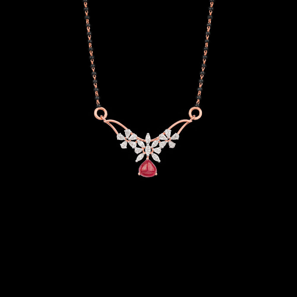 18K Rose Gold Diamond Tanmaniya - 0.691ct VVS-FG with Colour Stones
