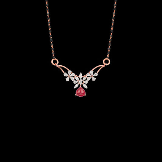 18K Rose Gold Diamond Tanmaniya - 0.691ct VVS-FG with Colour Stones