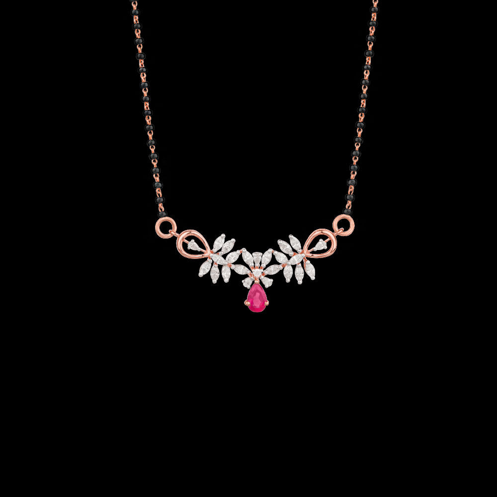 18K Rose Gold Diamond Tanmaniya - 0.932ct VVS-FG with Colour Stones