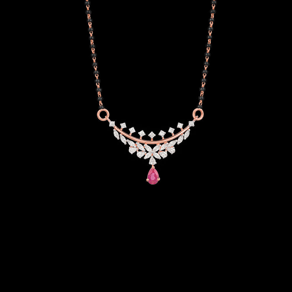 18K Rose Gold Diamond Tanmaniya - 0.852ct VVS-FG with Colour Stones