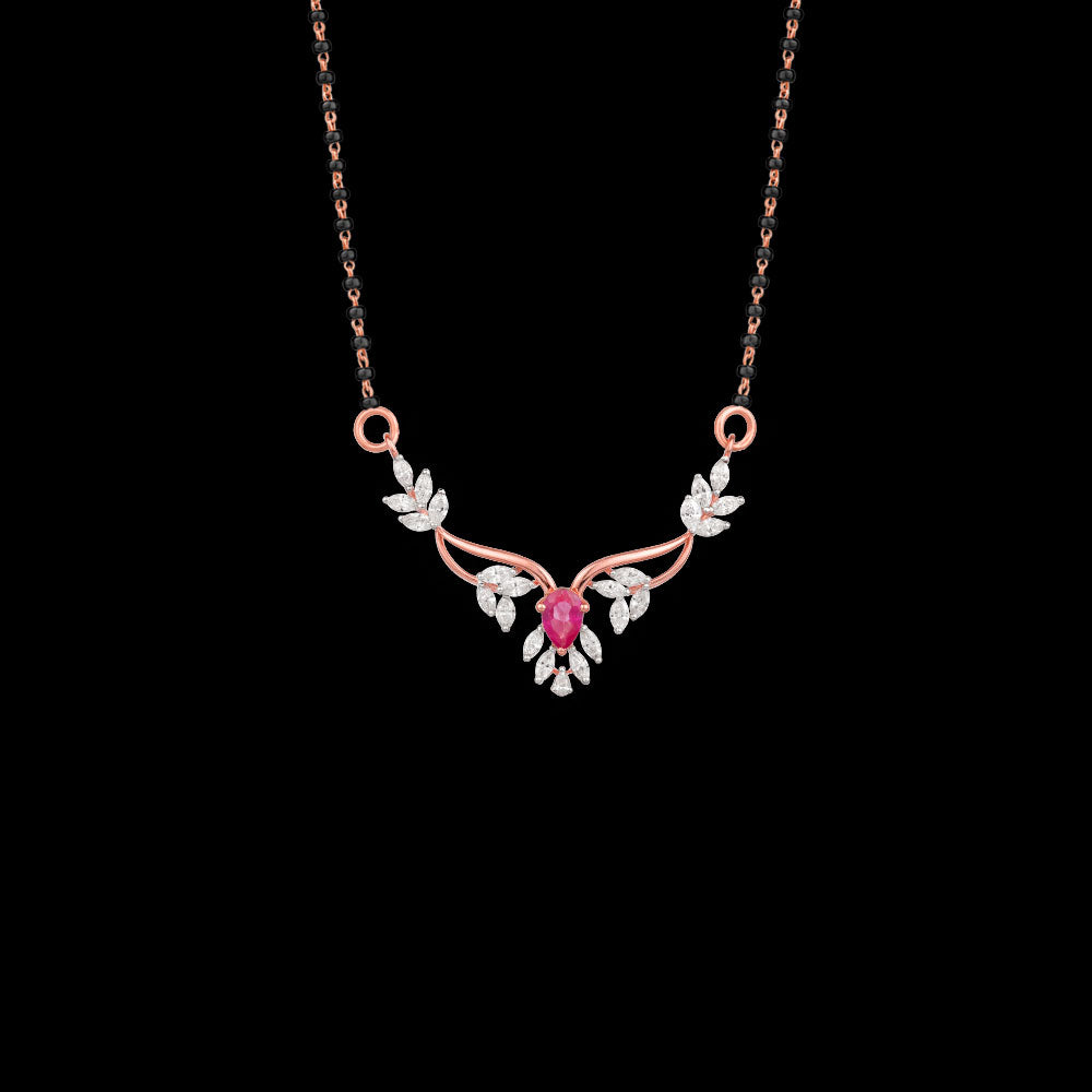 18K Rose Gold Diamond Tanmaniya - 0.961ct VVS-FG with Colour Stones