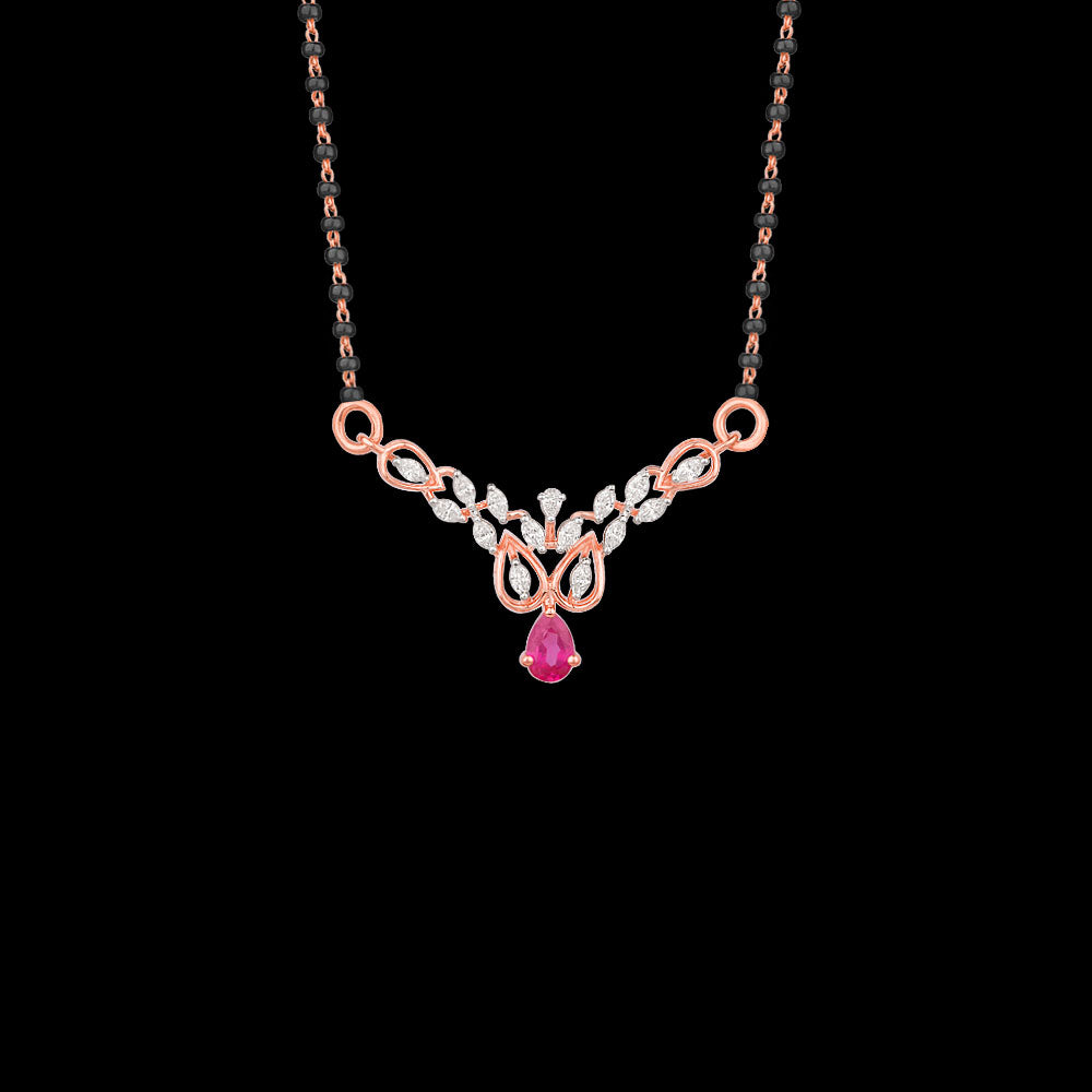 18K Rose Gold Diamond Tanmaniya - 0.426ct VVS-EF with Colour Stones