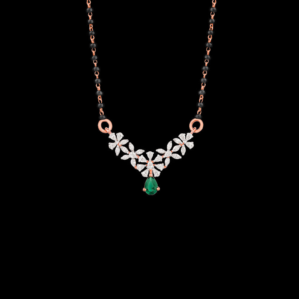 18K Rose Gold Diamond Tanmaniya - 0.8ct VVS-EF with Colour Stones