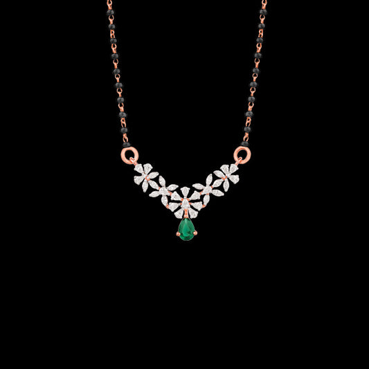 18K Rose Gold Diamond Tanmaniya - 0.8ct VVS-EF with Colour Stones