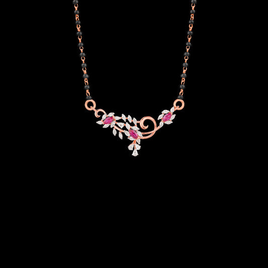 18K Rose Gold Diamond Tanmaniya - 0.68ct VVS-EF with Colour Stones
