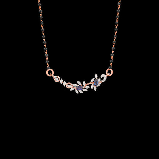18K Rose Gold Diamond Tanmaniya - 0.345ct VVS-EF with Colour Stones