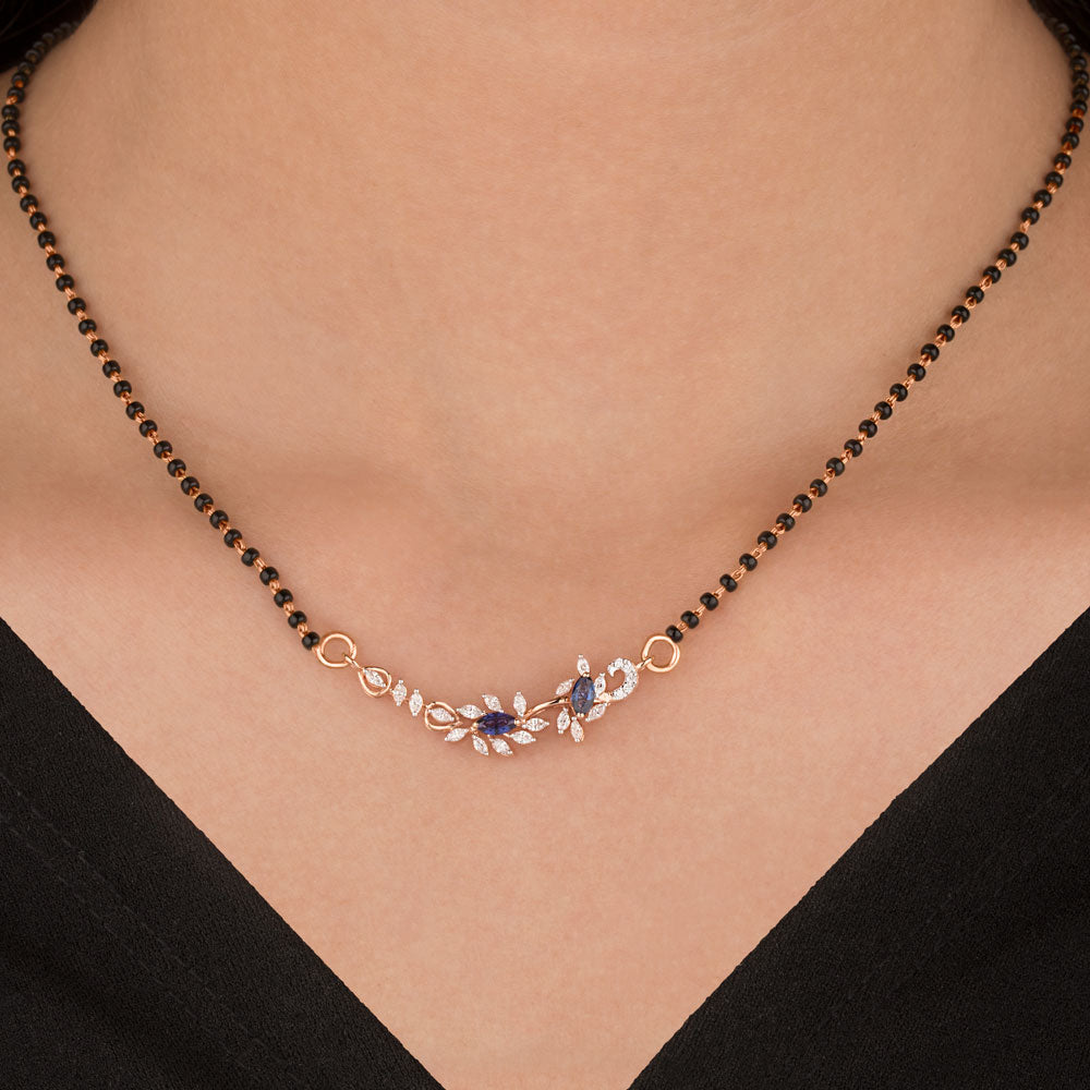 18K Rose Gold Diamond Tanmaniya - 0.345ct VVS-EF with Colour Stones