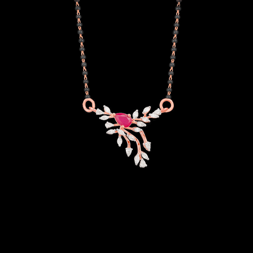 18K Rose Gold Diamond Tanmaniya - 0.614ct VVS-EF with Colour Stones