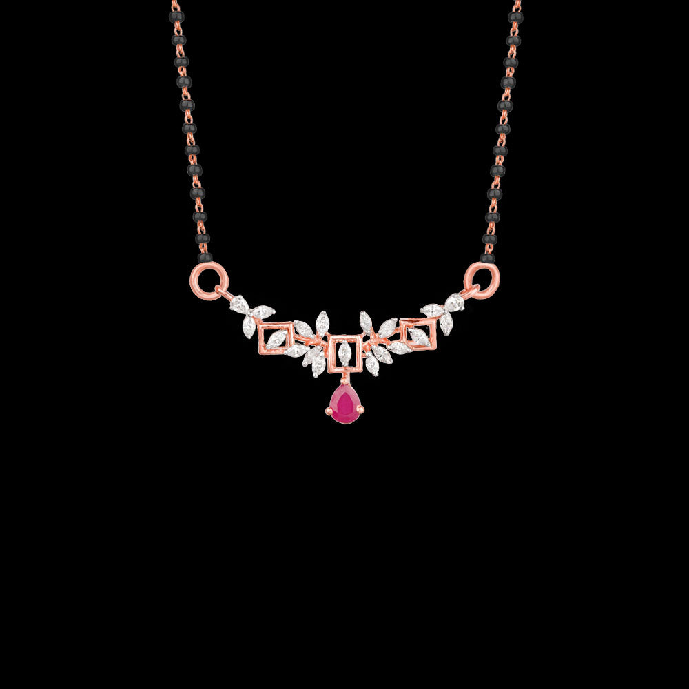 18K Rose Gold Diamond Tanmaniya - 0.434ct VVS-EF with Colour Stones