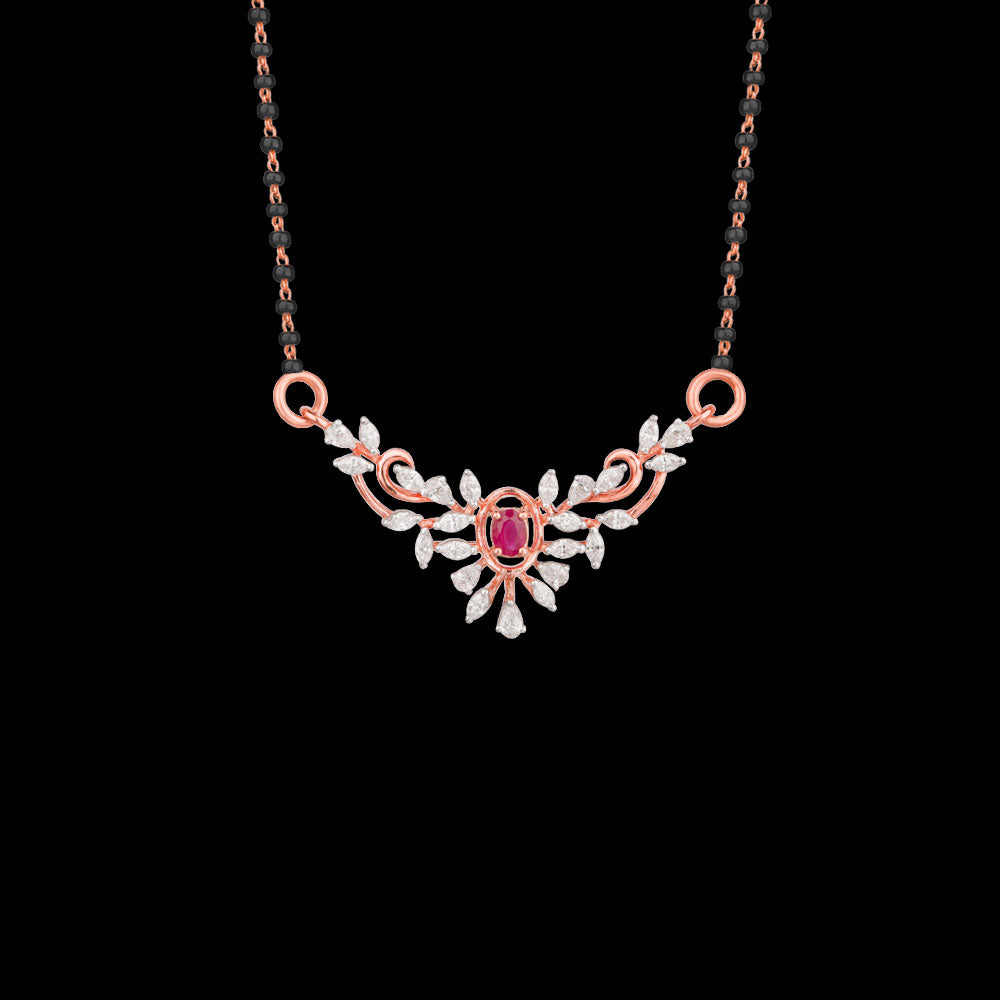 18K Rose Gold Diamond Tanmaniya - 0.553ct VVS-EF with Colour Stones