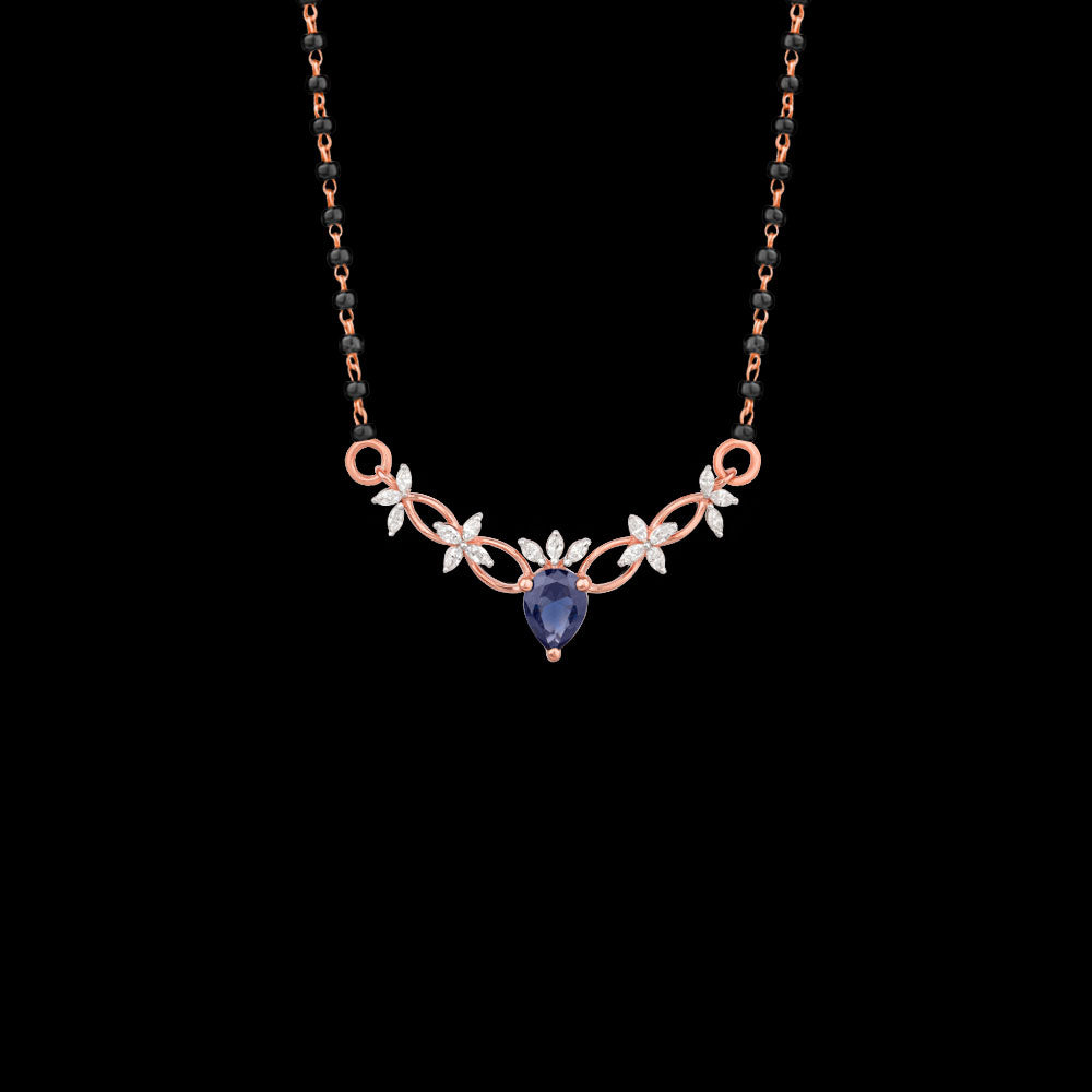 18K Rose Gold Diamond Tanmaniya - 0.4ct VVS-EF with Colour Stones