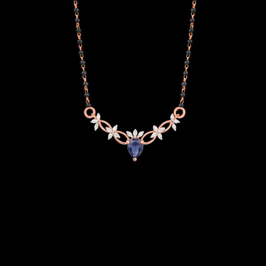 18K Rose Gold Diamond Tanmaniya - 0.4ct VVS-EF with Colour Stones