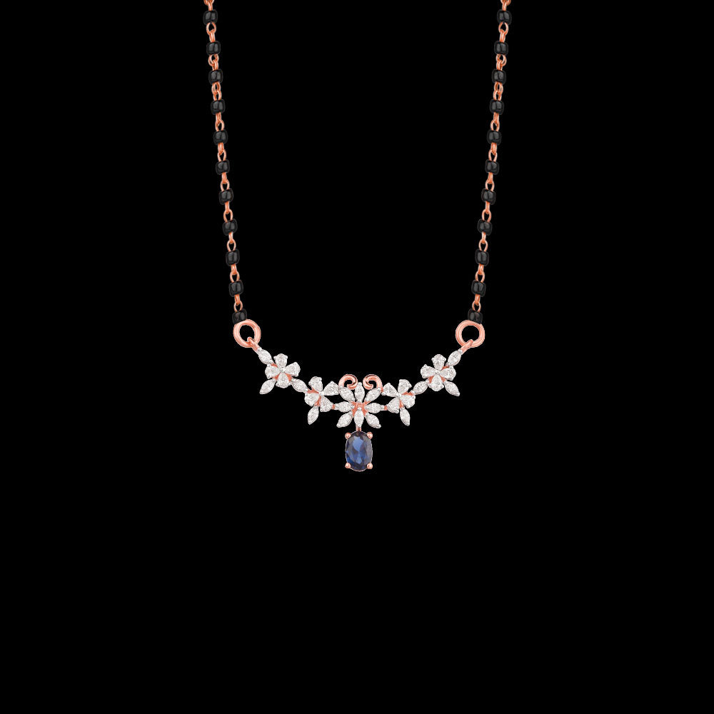 18K Rose Gold Diamond Tanmaniya - 0.74ct VVS-EF with Colour Stones