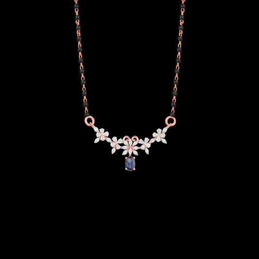 18K Rose Gold Diamond Tanmaniya - 0.74ct VVS-EF with Colour Stones