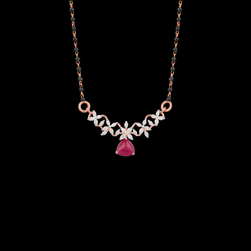 18K Rose Gold Diamond Tanmaniya - 0.512ct VVS-EF with Colour Stones