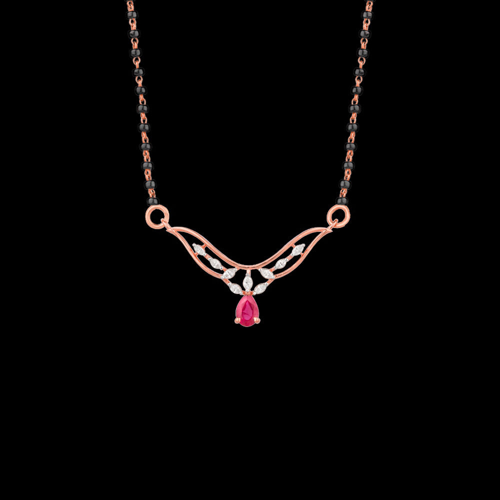 18K Rose Gold Diamond Tanmaniya - 0.194ct VVS-EF with Colour Stones