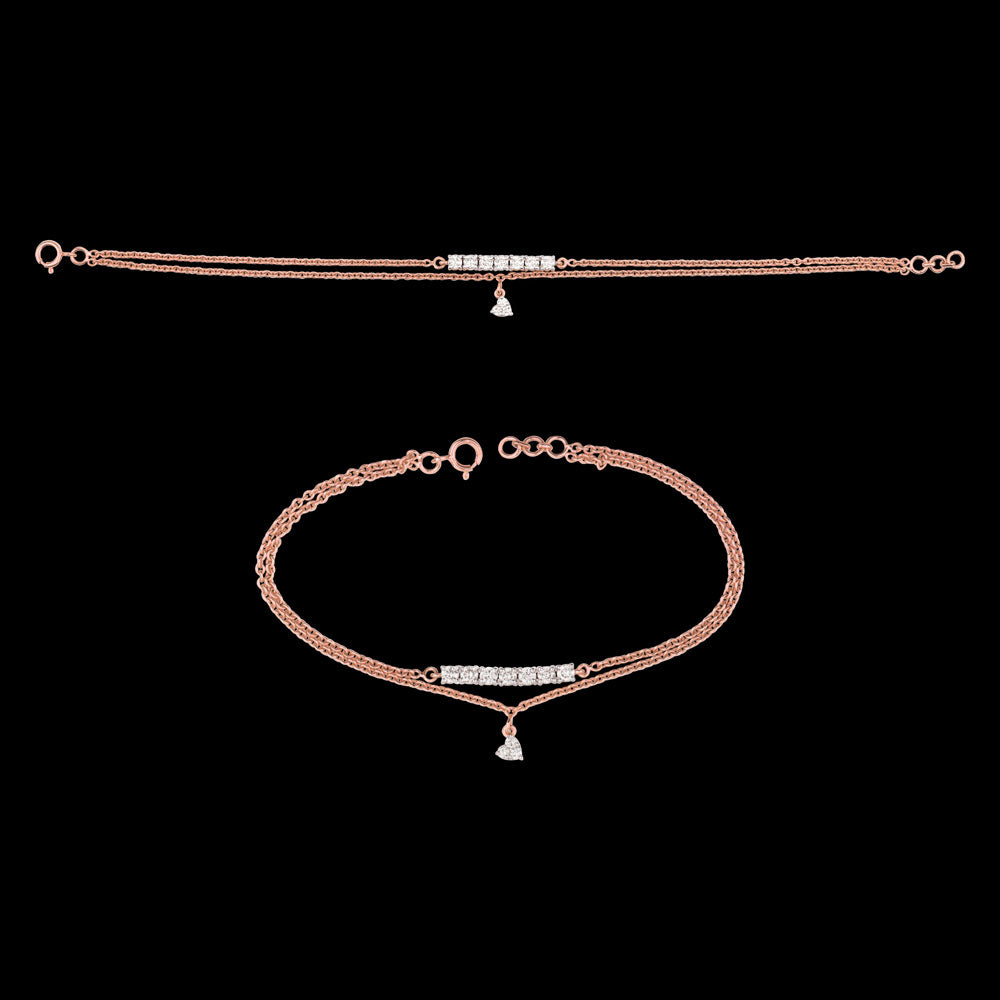 14K Rose Gold Diamond Bracelet - 0.465ct VVS-VS-GH