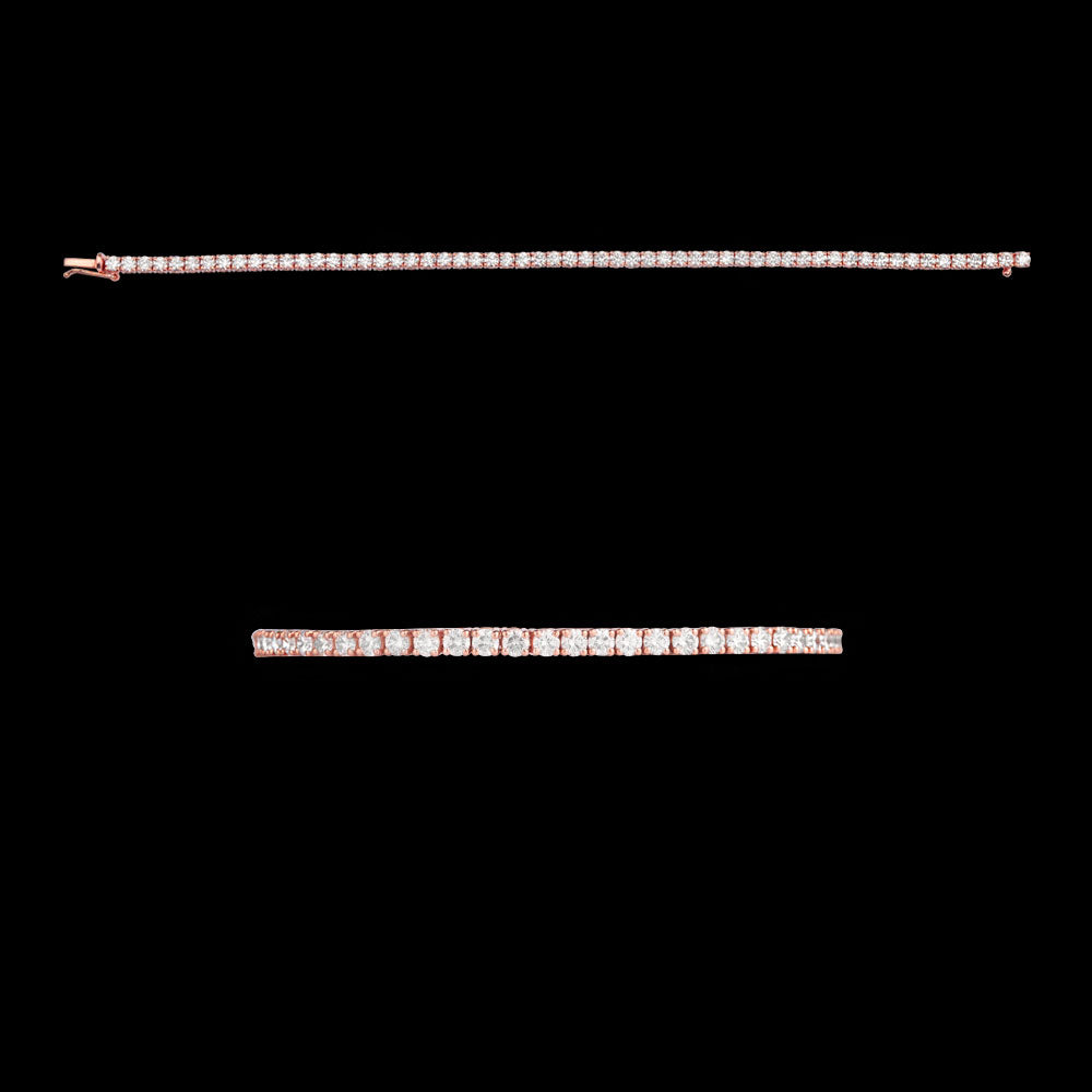 14K Rose Gold Diamond Bracelet - 3.62ct VVS-GH