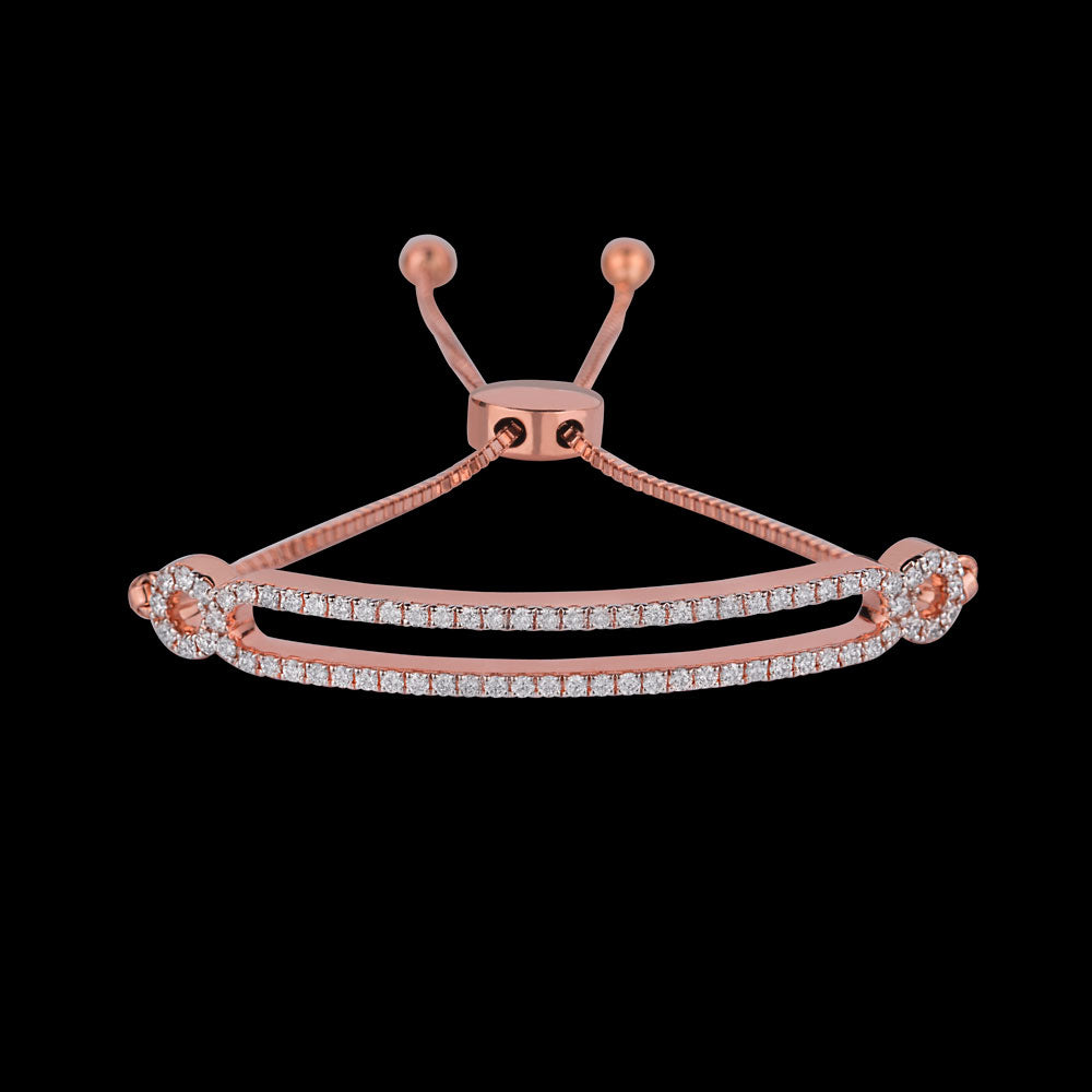 18K Rose Gold Diamond Bracelet - 0.82ct VVS-VS-EF