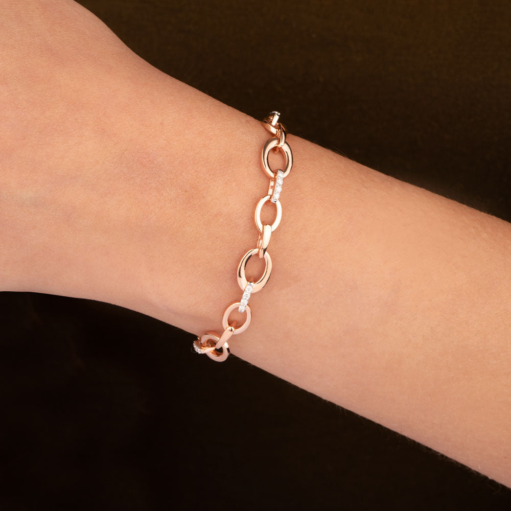 14K Rose Gold Diamond Bracelet - 0.26ct VVS-VS-GH