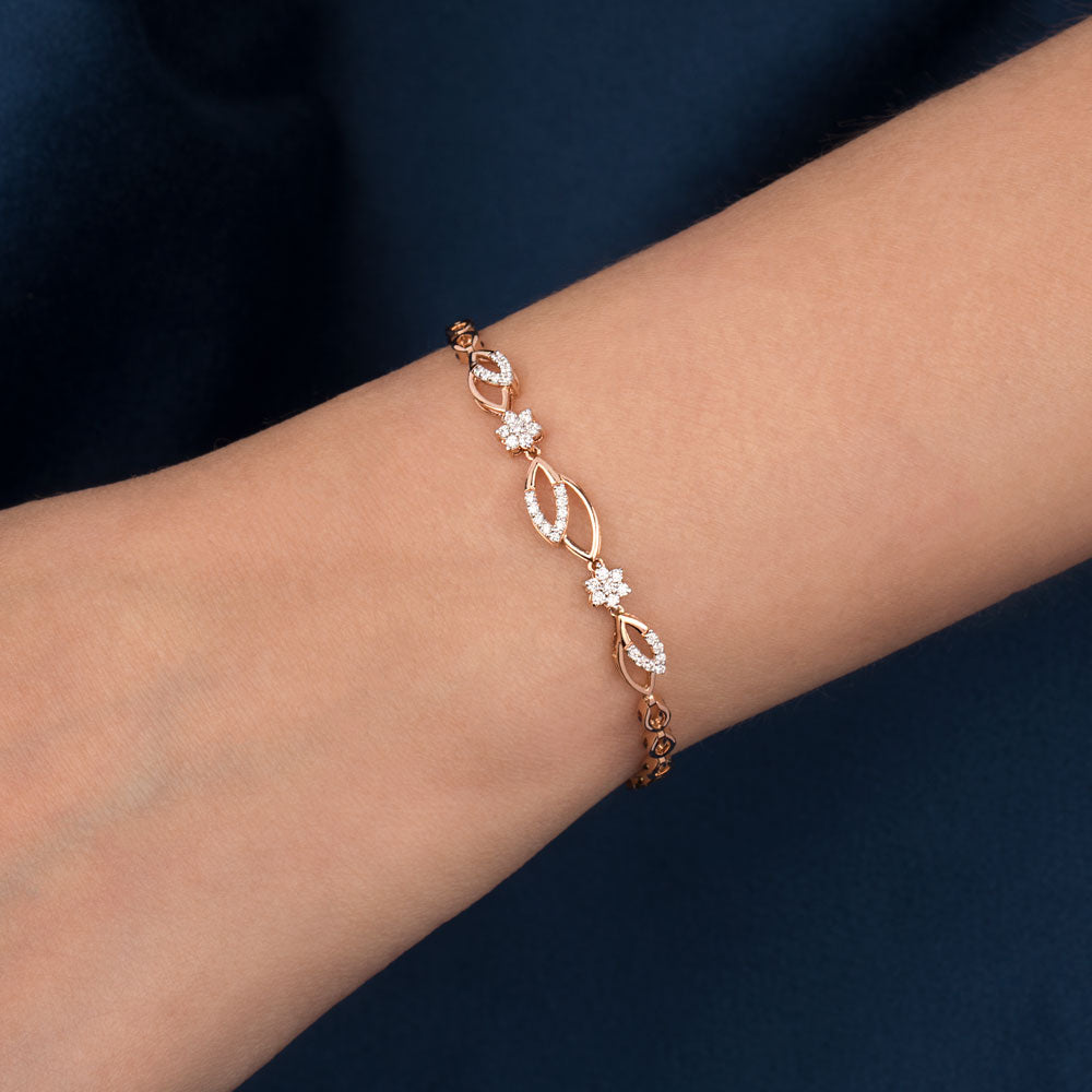 18K Rose Gold Diamond Bracelet - 0.244ct VVS-VS-GH