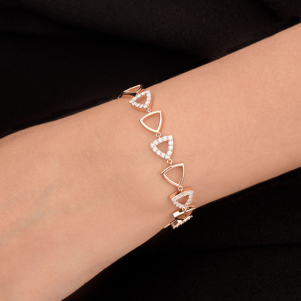 14K Rose Gold Diamond Bracelet - 1.1ct VS-SI-GH