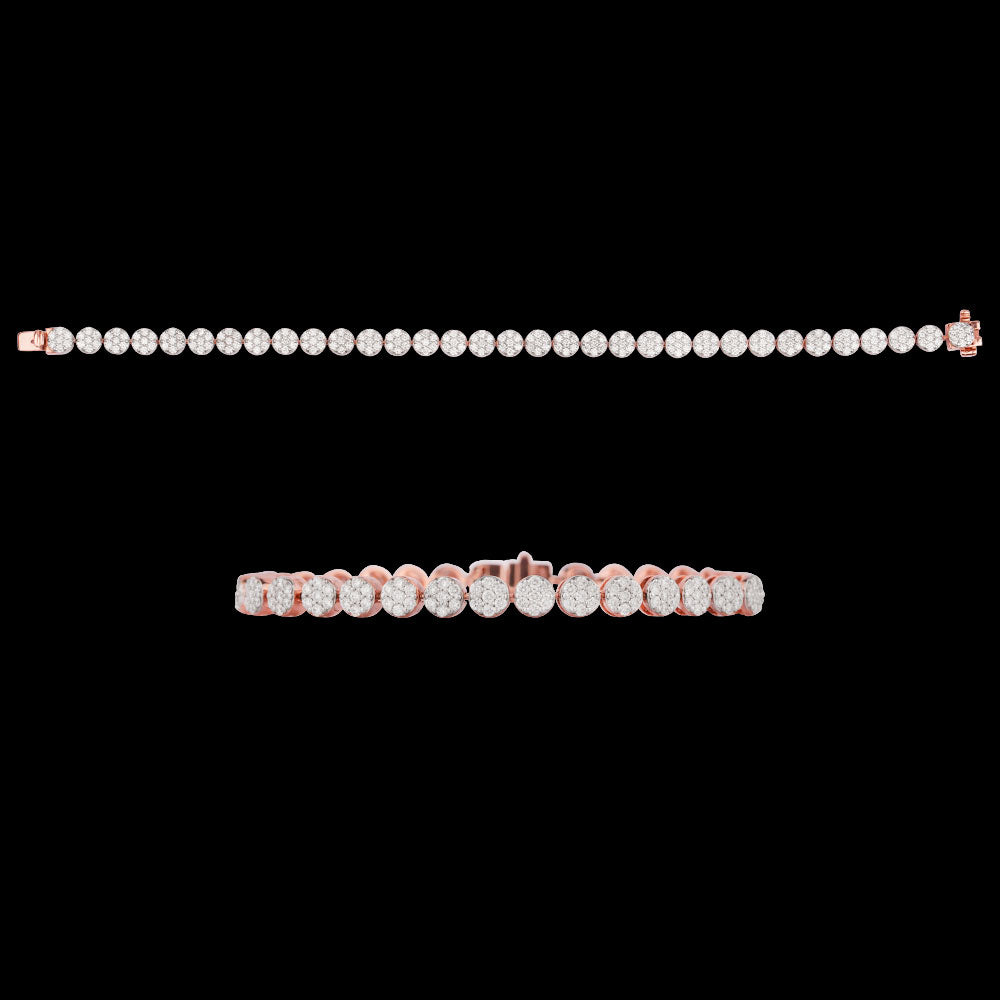 14K Rose Gold Diamond Bracelet - 3.11ct VVS-VS-GH
