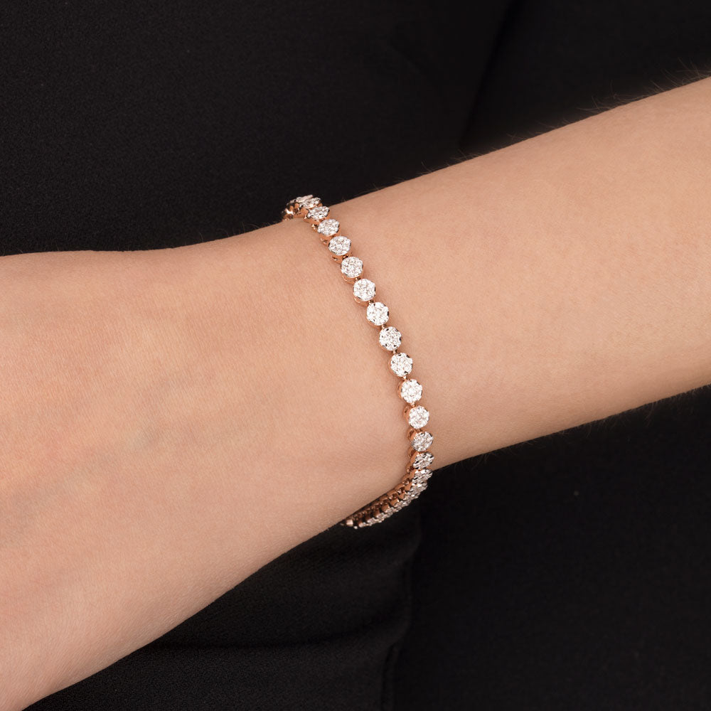 14K Rose Gold Diamond Bracelet - 2.136ct VS-GH