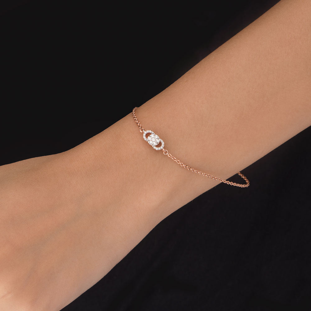 14K Rose Gold Diamond Bracelet - 0.24ct SI-HI