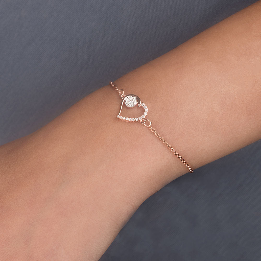 14K Rose Gold Diamond Bracelet - 0.3ct SI-IJ