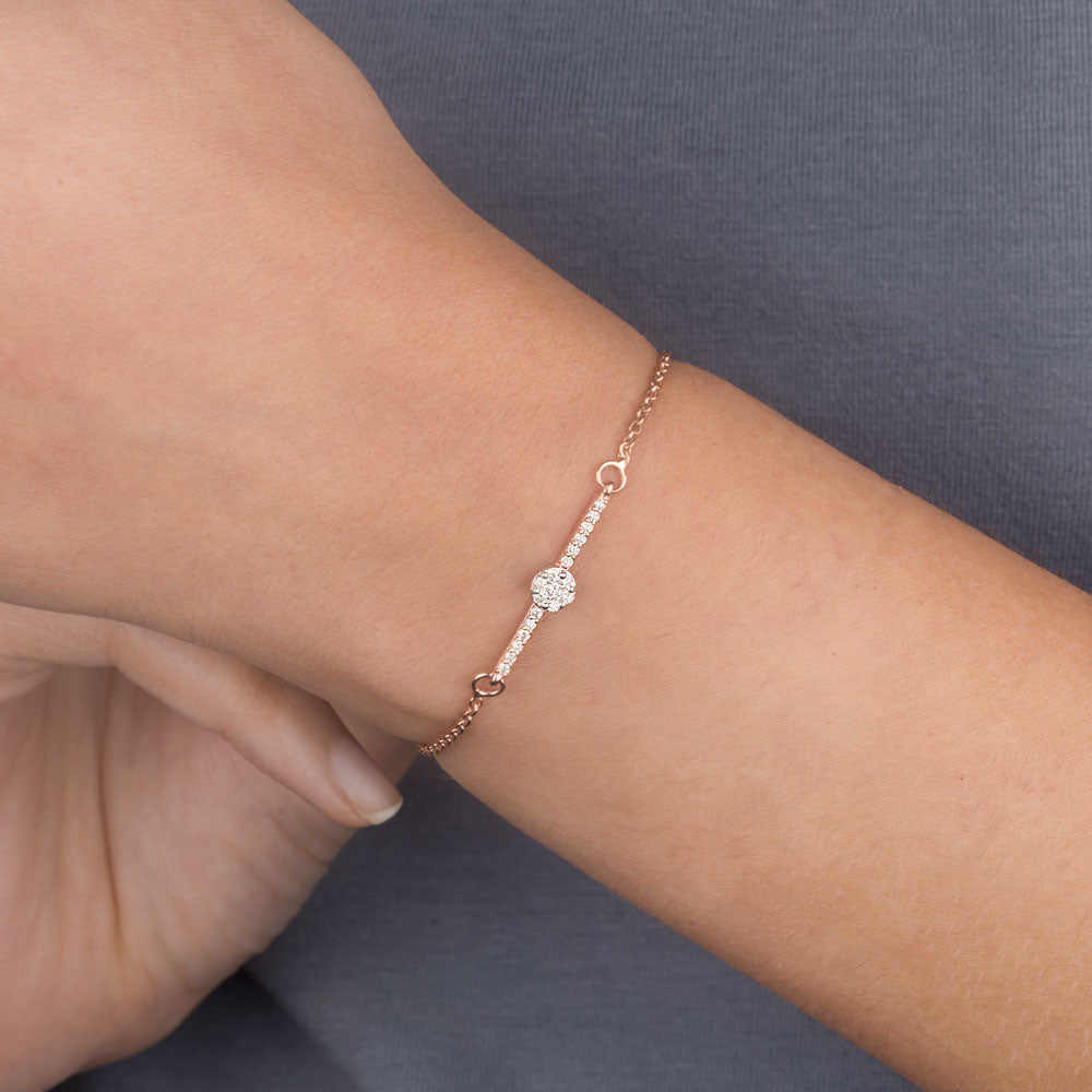 14K Rose Gold Diamond Bracelet - 0.22ct SI-GH