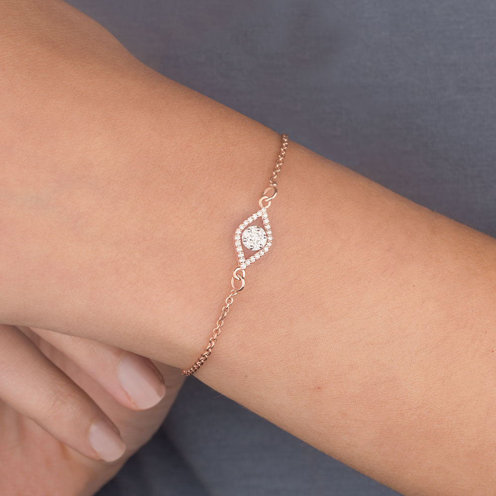 14K Rose Gold Diamond Bracelet - 0.23ct SI-GH