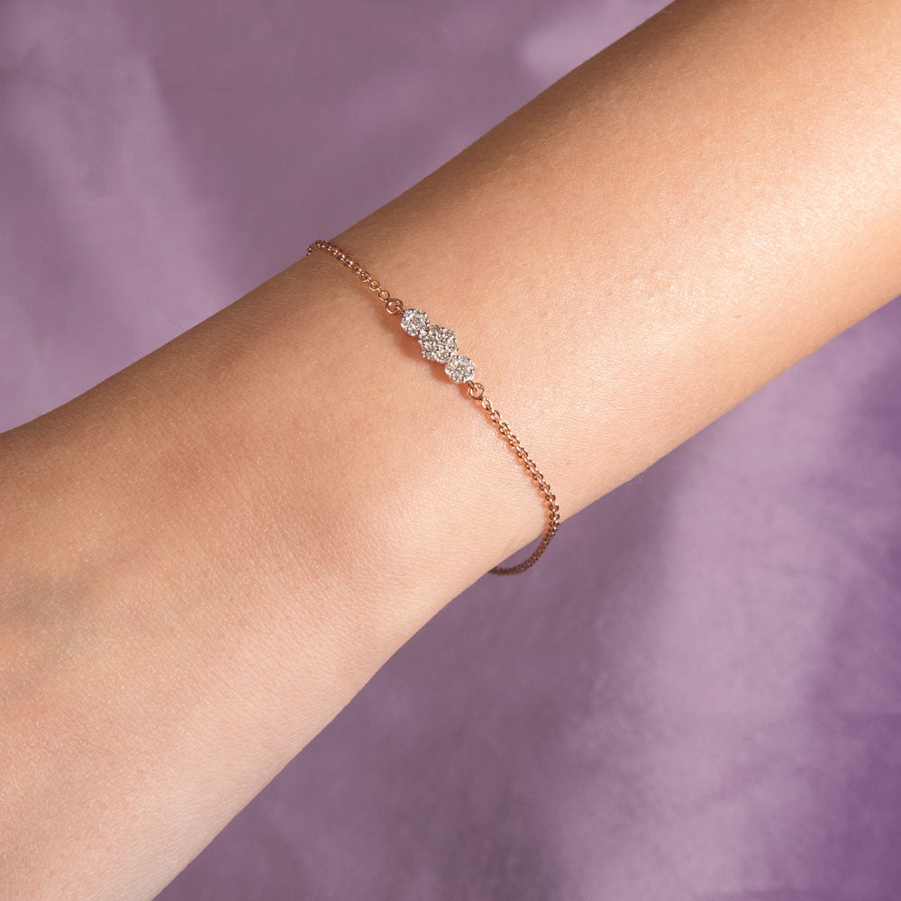 14K Rose Gold Diamond Bracelet - 0.23ct VVS-VS-GH