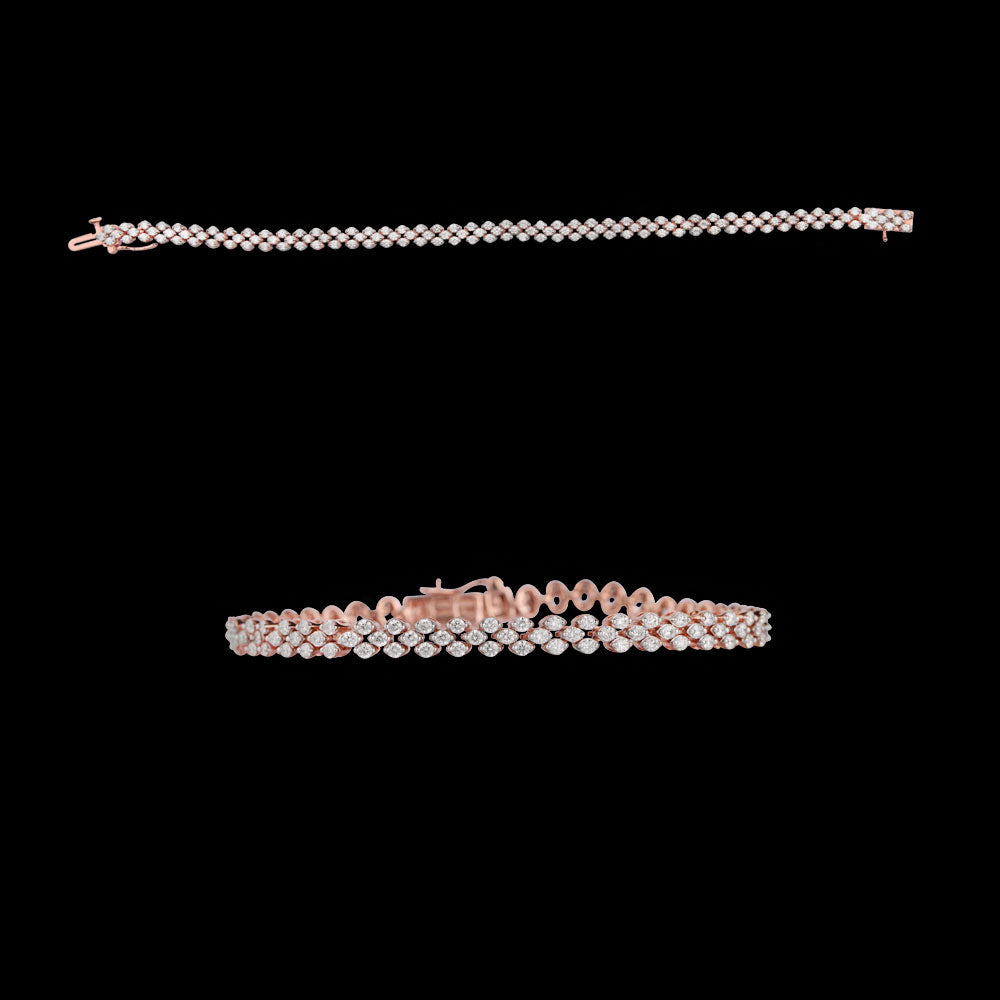 14K Rose Gold Diamond Bracelet - 2.65ct SI-HIJ