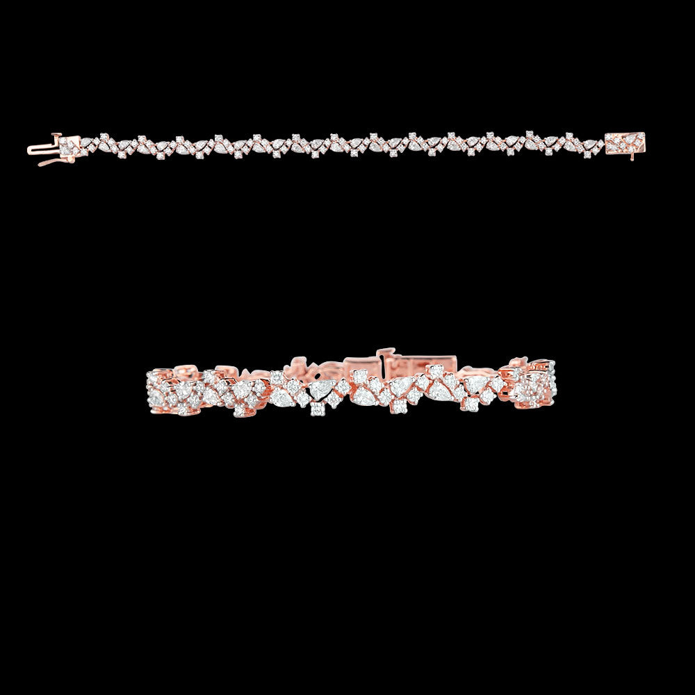 14K Rose Gold Diamond Bracelet - 4.07ct VS-SI-FG