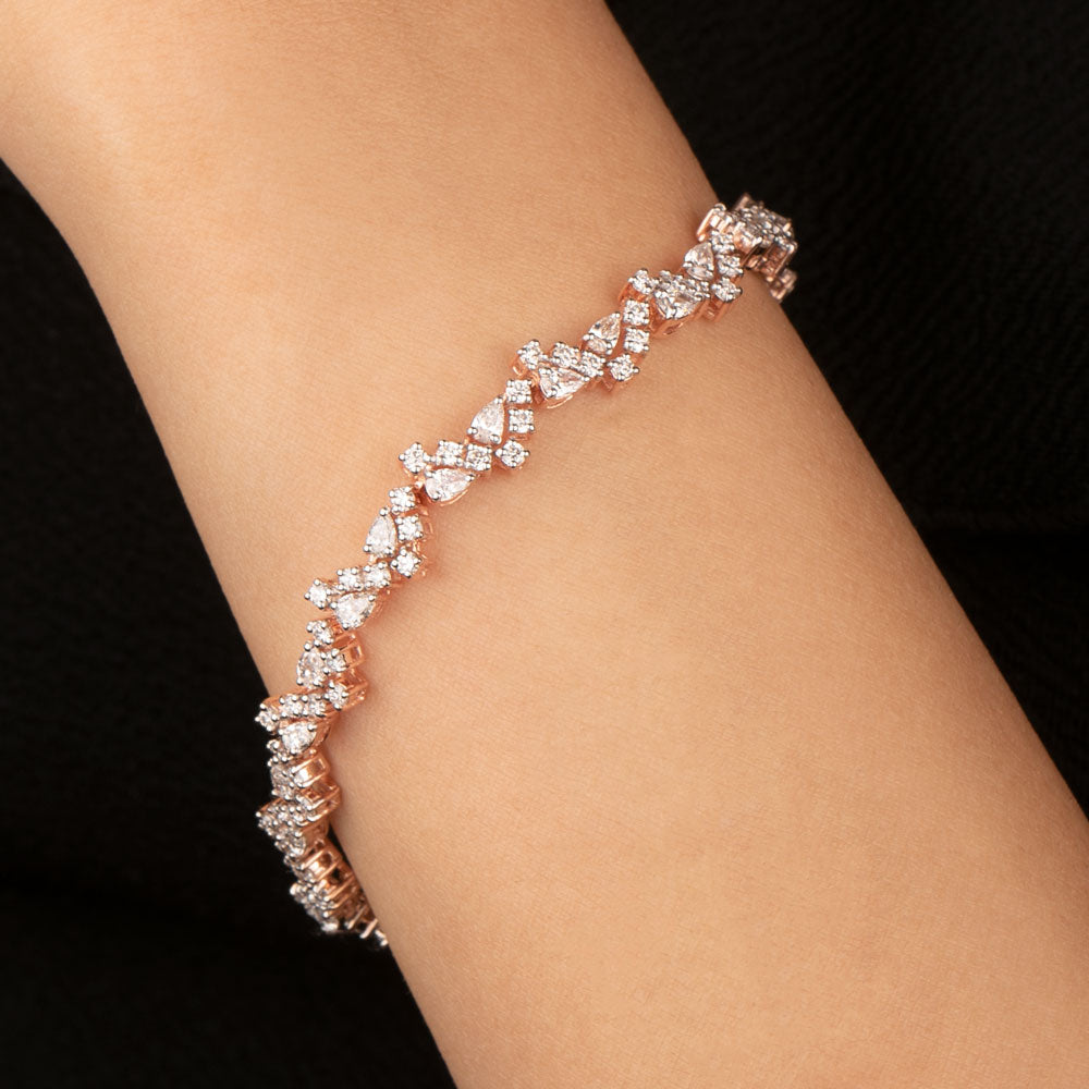 14K Rose Gold Diamond Bracelet - 4.07ct VS-SI-FG