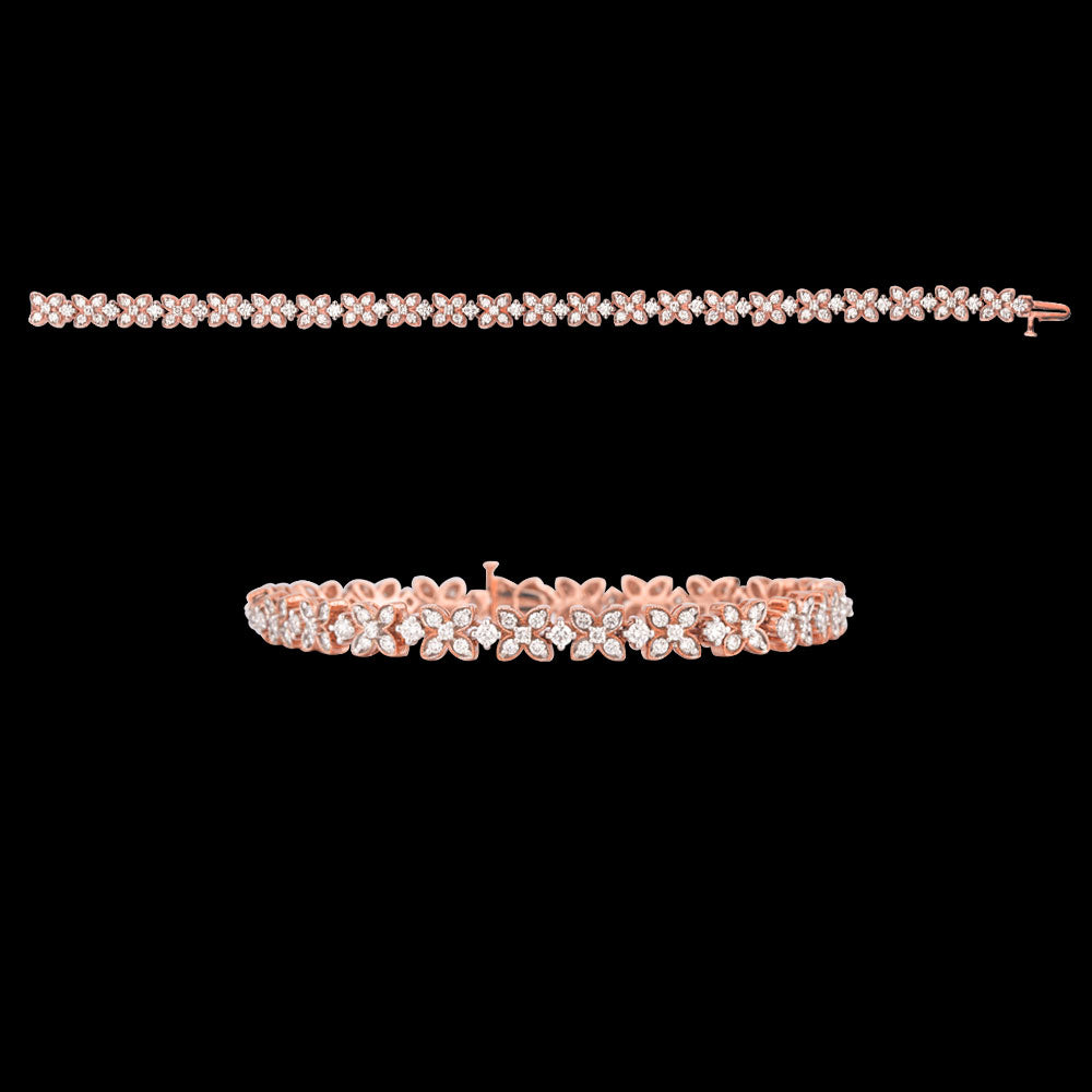 14K Rose Gold Diamond Bracelet - 2.58ct VVS-VS-GH