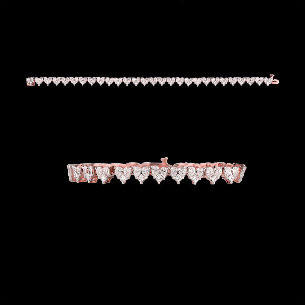 14K Rose Gold Diamond Bracelet - 5.22ct VS-SI-FG