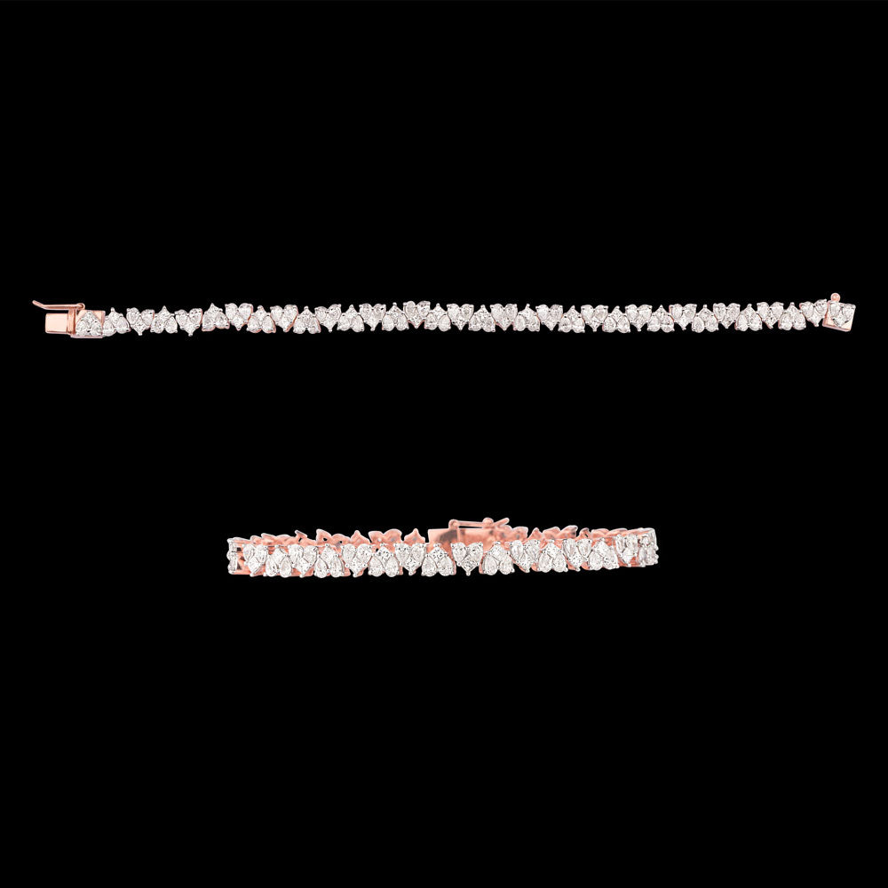 14K Rose Gold Diamond Bracelet - 6.95ct VS-SI-FG