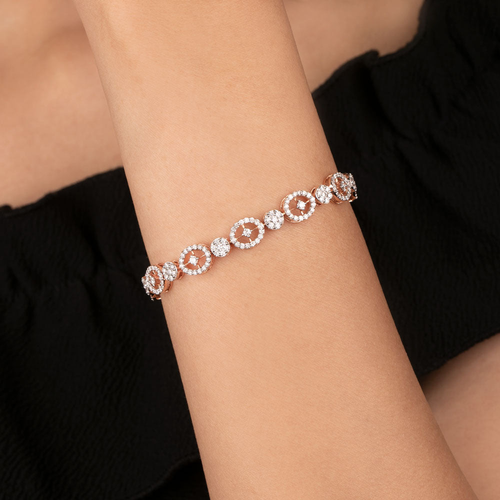 14K Rose Gold Diamond Bracelet - 3.01ct VVS-VS-GH