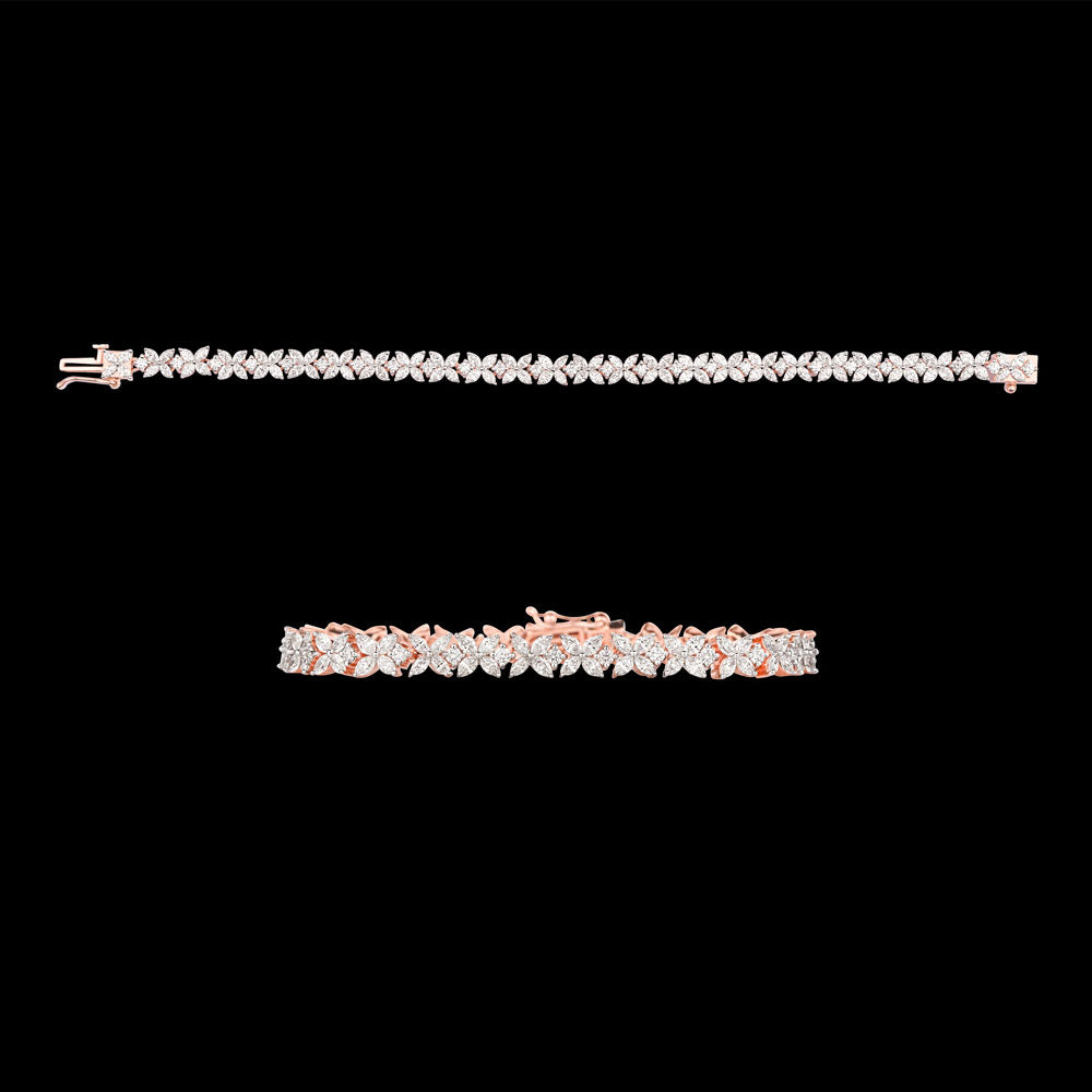 14K Rose Gold Diamond Bracelet - 5.84ct VS-SI-FG